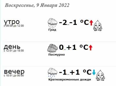 Почасовой прогноз погоды в Краматорске на 9 января 2022 года - Здоровье